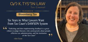 Bloomberg quote on Tax Court's DAWSON system